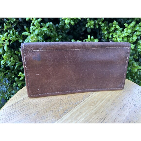 Vintage Leather Wallet Unisex Handmade Zipper Soft Brown Leather CC - Picture 3 of 3